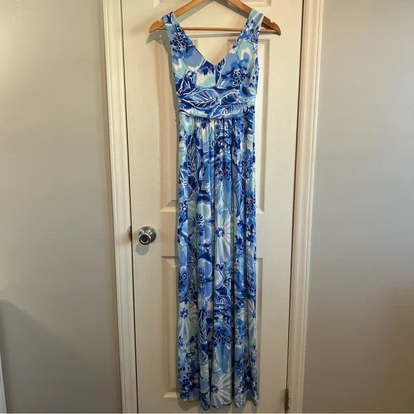 Lilly Pulitzer Sloane Maxi Dress in the Coastal Blue Catch N Keep Print - Picture 8 of 8